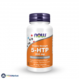 NOW Foods, 5-HTP (5-гидрокситриптофан), двойной силы, 200 мг, 60 вегетарианских капсул