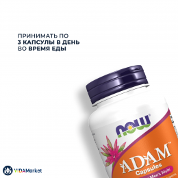 NOW Foods, Мультивитамины для мужчин ADAM, 90 растительных капсул