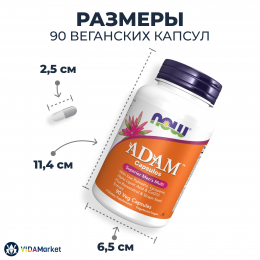 NOW Foods, Мультивитамины для мужчин ADAM, 90 растительных капсул