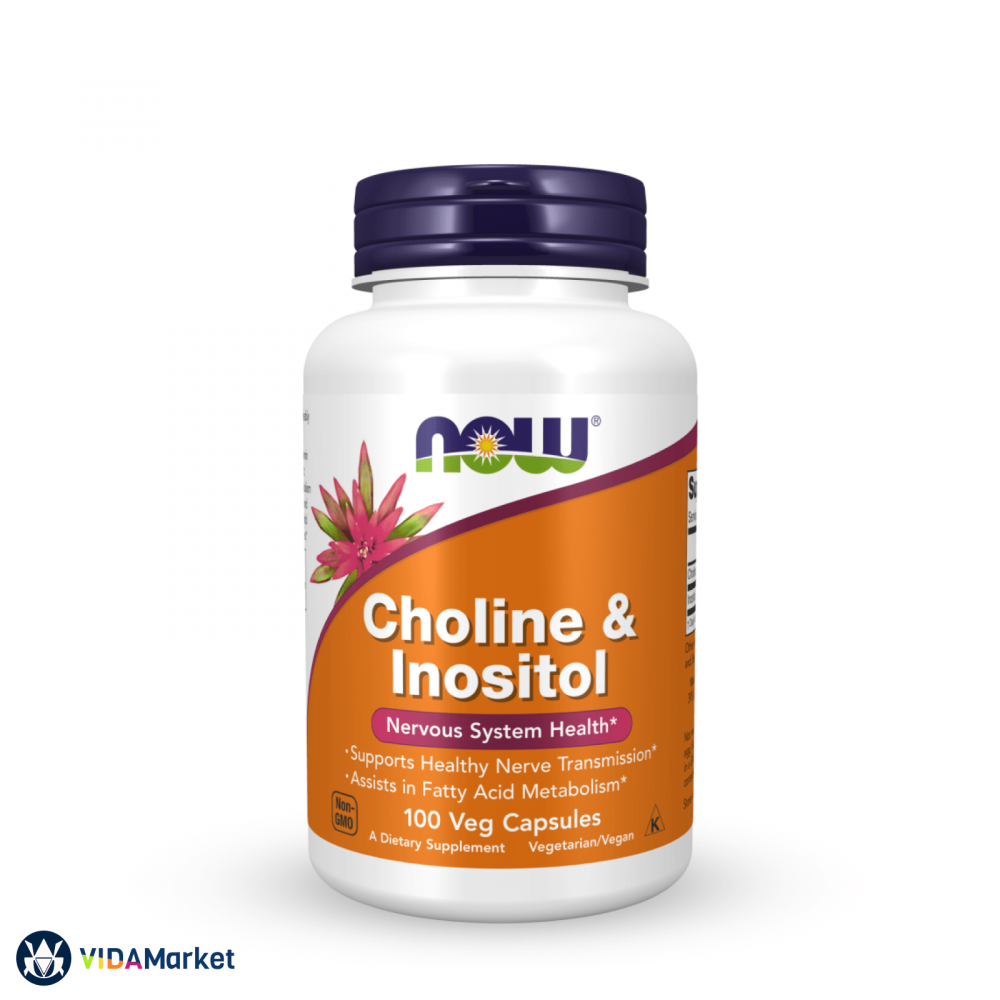 NOW Foods, Choline & Inositol, Холин + Инозитол 500 мг - 100 растительных капсул