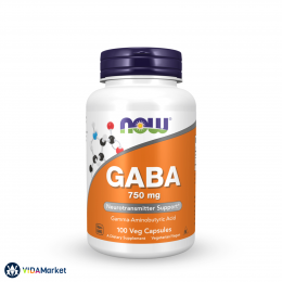 NOW Foods, GABA 750 мг, 100 растительных капсул