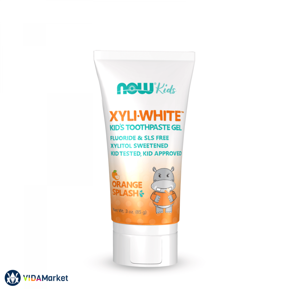 NOW Foods Solutions, XyliWhite, Детская зубная гель-паста  Апельсиновый всплеск 85 гр