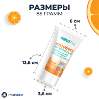 NOW Foods Solutions, XyliWhite, Детская зубная гель-паста  Апельсиновый всплеск 85 гр
