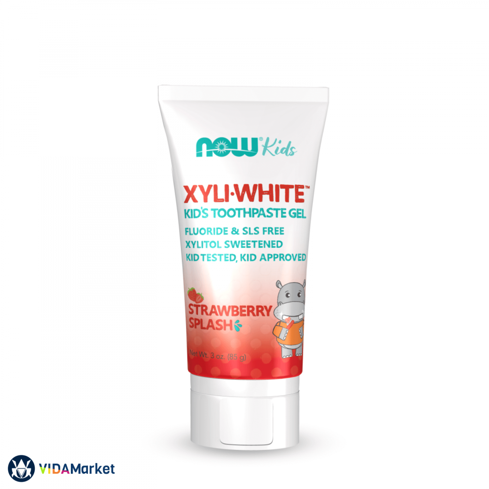NOW Foods, Solutions, XyliWhite, Детская зубная гель-паста со вкусом Клубники, 85 гр