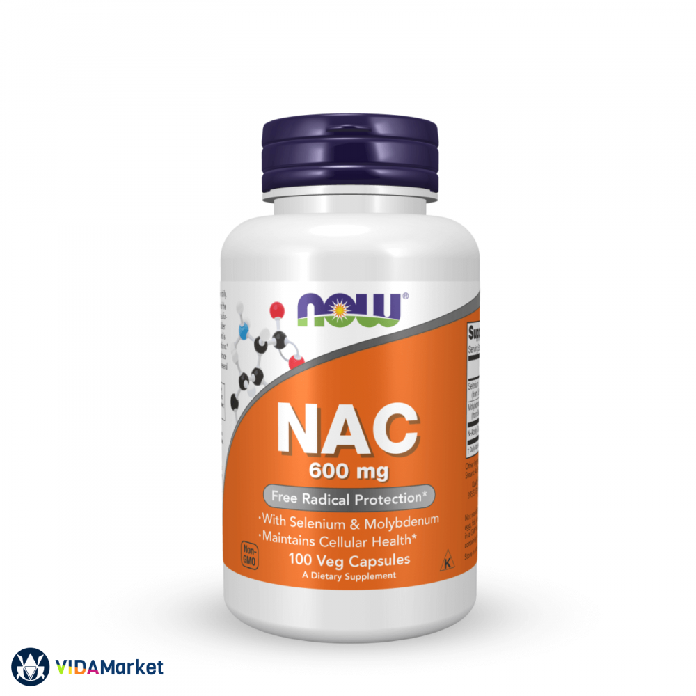 NOW Foods, NAC (N-ацетилцистеин) 600 мг, 100 шт. растительных капсул