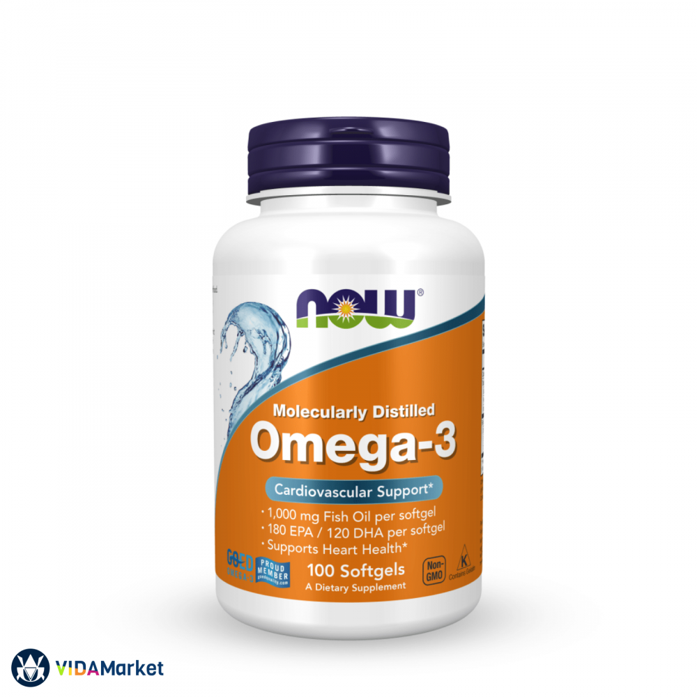 NOW Foods, Omega-3, Омега 3 1000 мг, 180 EPA / 120 DHA, 100 гелевых капсул