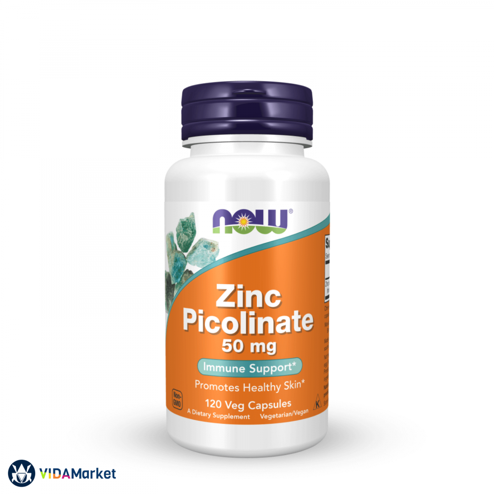 NOW Foods, Zinc Picolinate, Цинк Пиколинат 50 мг, 120 растительных капсул
