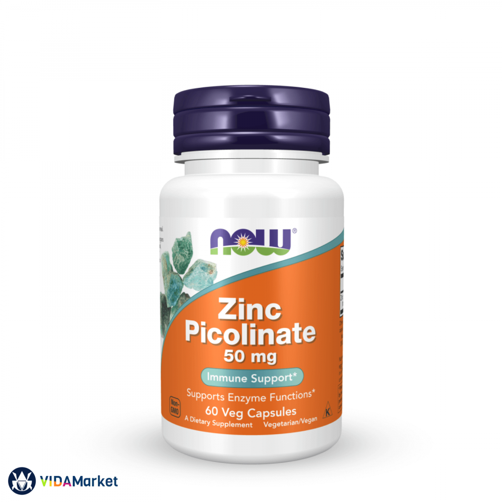 NOW Foods, Zinc Picolinate, Цинк Пиколинат 50 мг, 60 растительных капсул